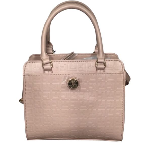 Tommy Hilfiger Logo blush rose Satchel shopper bag NWT - Picture 1 of 12
